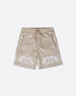 EPTM. EPTM X PASCAL VINTAGE PAISLEY SHORTS-KHAKI NEW ARRIVALS