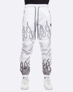 EPTM. EPTM FLAME WINDBREAKER PANTS-WHITE