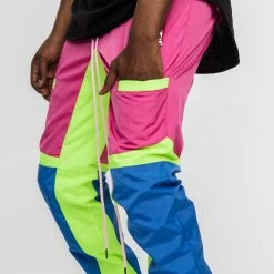 EPTM. EPTM COLOR BLOCK WINDBREAKER PANTS-PINK/BLUE