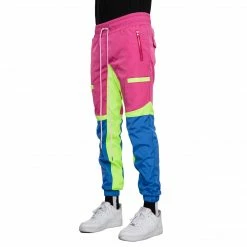 EPTM. EPTM COLOR BLOCK WINDBREAKER PANTS-PINK/BLUE