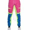 EPTM. EPTM COLOR BLOCK WINDBREAKER PANTS-PINK/BLUE