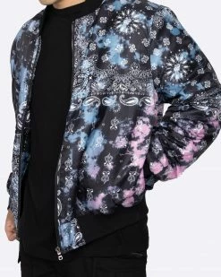 EPTM. JACKETS EPTM TIE DYE BANDANA BOMBER JACKET-BLACK
