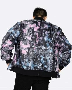 EPTM. JACKETS EPTM TIE DYE BANDANA BOMBER JACKET-BLACK
