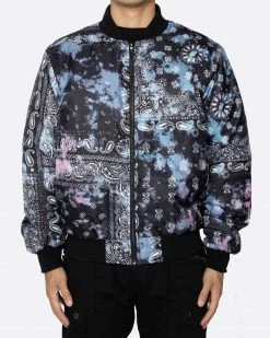 EPTM. JACKETS EPTM TIE DYE BANDANA BOMBER JACKET-BLACK