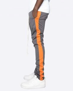 EPTM. EPTM TRACK PANTS-CHARCOAL/R.ORANGE