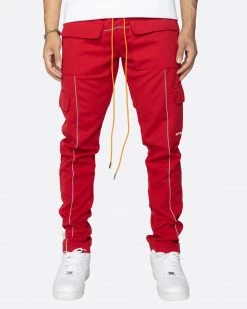 EPTM. EPTM REFLECTIVE PIPING CARGO PANTS 3.0-RED CARGOS