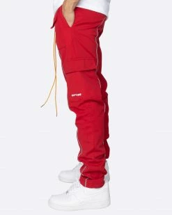EPTM. EPTM REFLECTIVE PIPING CARGO PANTS 3.0-RED CARGOS