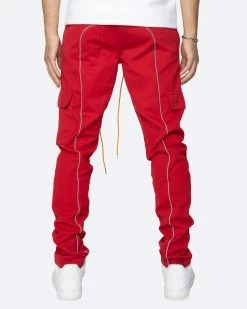 EPTM. EPTM REFLECTIVE PIPING CARGO PANTS 3.0-RED CARGOS