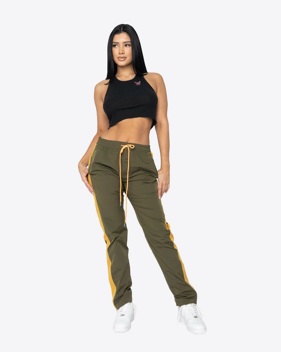 EPTM. BOTTOMS EPTM WOMEN NYLON BASIC TRACK PANTS-OLIVE/KHAKI 1 EPTM. BOTTOMS EPTM WOMEN NYLON BASIC TRACK PANTS-OLIVE/KHAKI