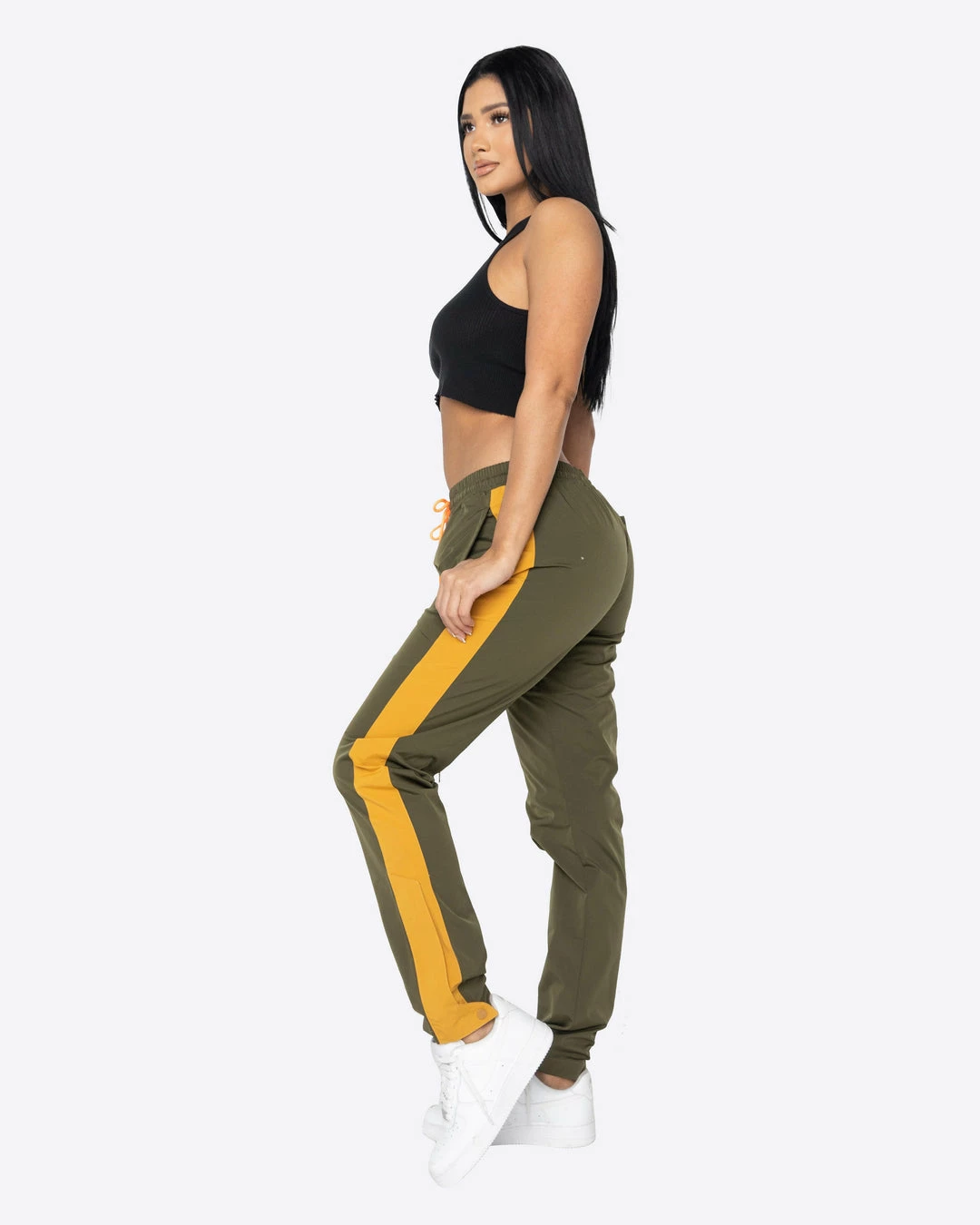 EPTM. BOTTOMS EPTM WOMEN NYLON BASIC TRACK PANTS-OLIVE/KHAKI 2 EPTM. BOTTOMS EPTM WOMEN NYLON BASIC TRACK PANTS-OLIVE/KHAKI