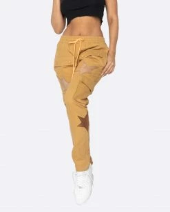 EPTM. EPTM WOMEN STARDOM CARGO PANTS-KHAKI BOTTOMS