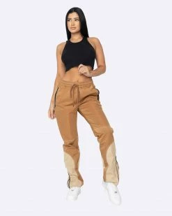 EPTM. BOTTOMS EPTM WOMEN METROPOLE TRACK PANTS-COFFEE