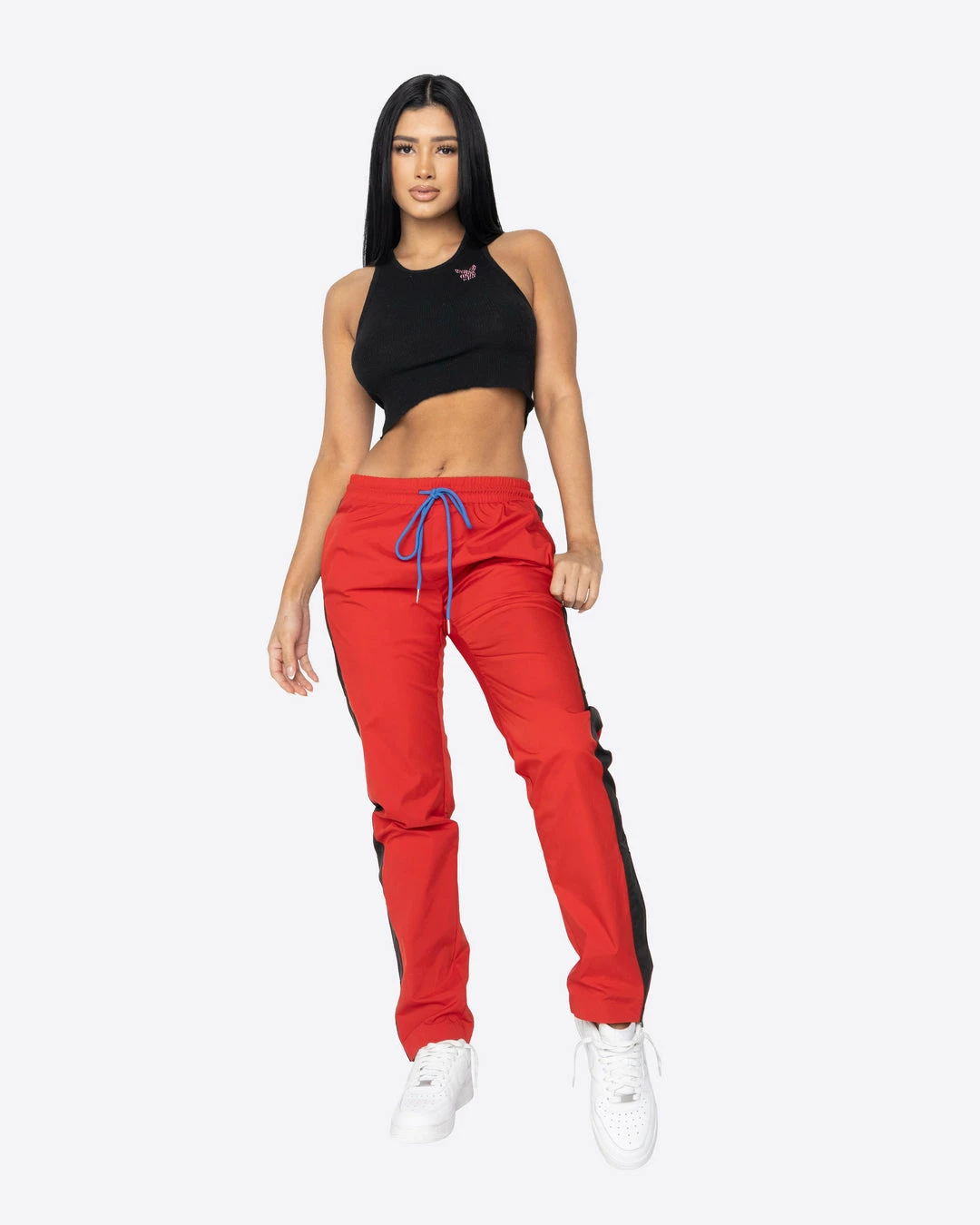 EPTM. BOTTOMS EPTM WOMEN NYLON BASIC TRACK PANTS-RED/BLACK 1 EPTM. BOTTOMS EPTM WOMEN NYLON BASIC TRACK PANTS-RED/BLACK