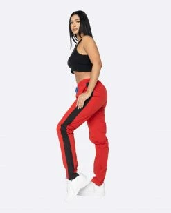 EPTM. BOTTOMS EPTM WOMEN NYLON BASIC TRACK PANTS-RED/BLACK 7 EPTM. BOTTOMS EPTM WOMEN NYLON BASIC TRACK PANTS-RED/BLACK