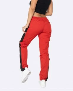 EPTM. BOTTOMS EPTM WOMEN NYLON BASIC TRACK PANTS-RED/BLACK 6 EPTM. BOTTOMS EPTM WOMEN NYLON BASIC TRACK PANTS-RED/BLACK