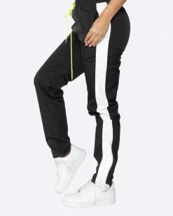 EPTM. EPTM WOMEN NYLON BASIC TRACK PANTS- BLACK/WHITE BOTTOMS