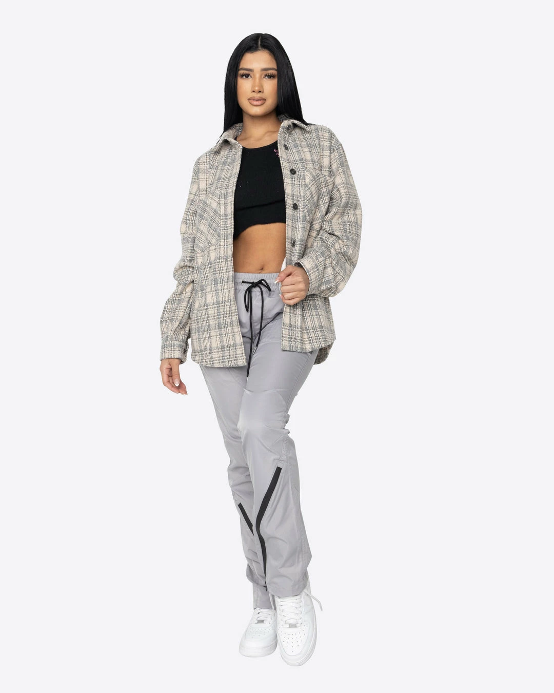 EPTM. EPTM WOMEN SLIT FLANNEL SHIRT-CREAM 1 EPTM. EPTM WOMEN SLIT FLANNEL SHIRT-CREAM
