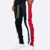 EPTM. EPTM TRIO TRACK PANTS- BLACK/RED/OFF WHITE