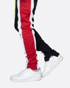 EPTM. EPTM TRIO TRACK PANTS- BLACK/RED/OFF WHITE