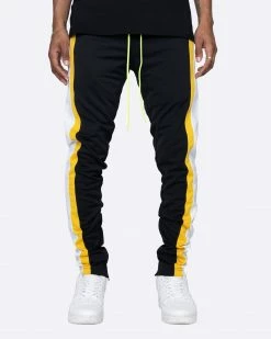 EPTM. EPTM TRIO TRACK PANTS- BLACK/YELLOW/OFF WHITE