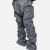 EPTM. DAVE EAST STRAP STACKED FLARE PANTS - CHARCOAL CARGOS