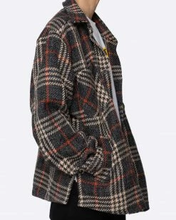 EPTM. SHIRTS EPTM SLIT FLANNEL SHIRT-PLAID GREY