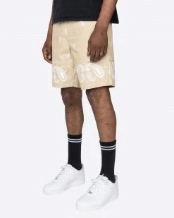 EPTM. EPTM X PASCAL VINTAGE PAISLEY SHORTS-KHAKI NEW ARRIVALS