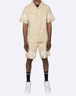 EPTM. EPTM X PASCAL VINTAGE PAISLEY SHIRT-KHAKI