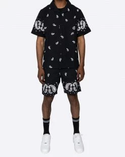 EPTM. NEW ARRIVALS EPTM X PASCAL VINTAGE PAISLEY SHORTS-BLACK