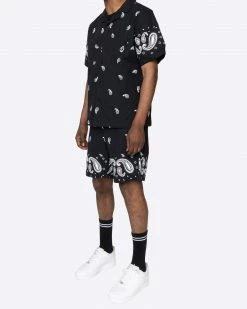 EPTM. NEW ARRIVALS EPTM X PASCAL VINTAGE PAISLEY SHORTS-BLACK