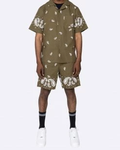 EPTM. EPTM X PASCAL VINTAGE PAISLEY SHIRT-OLIVE