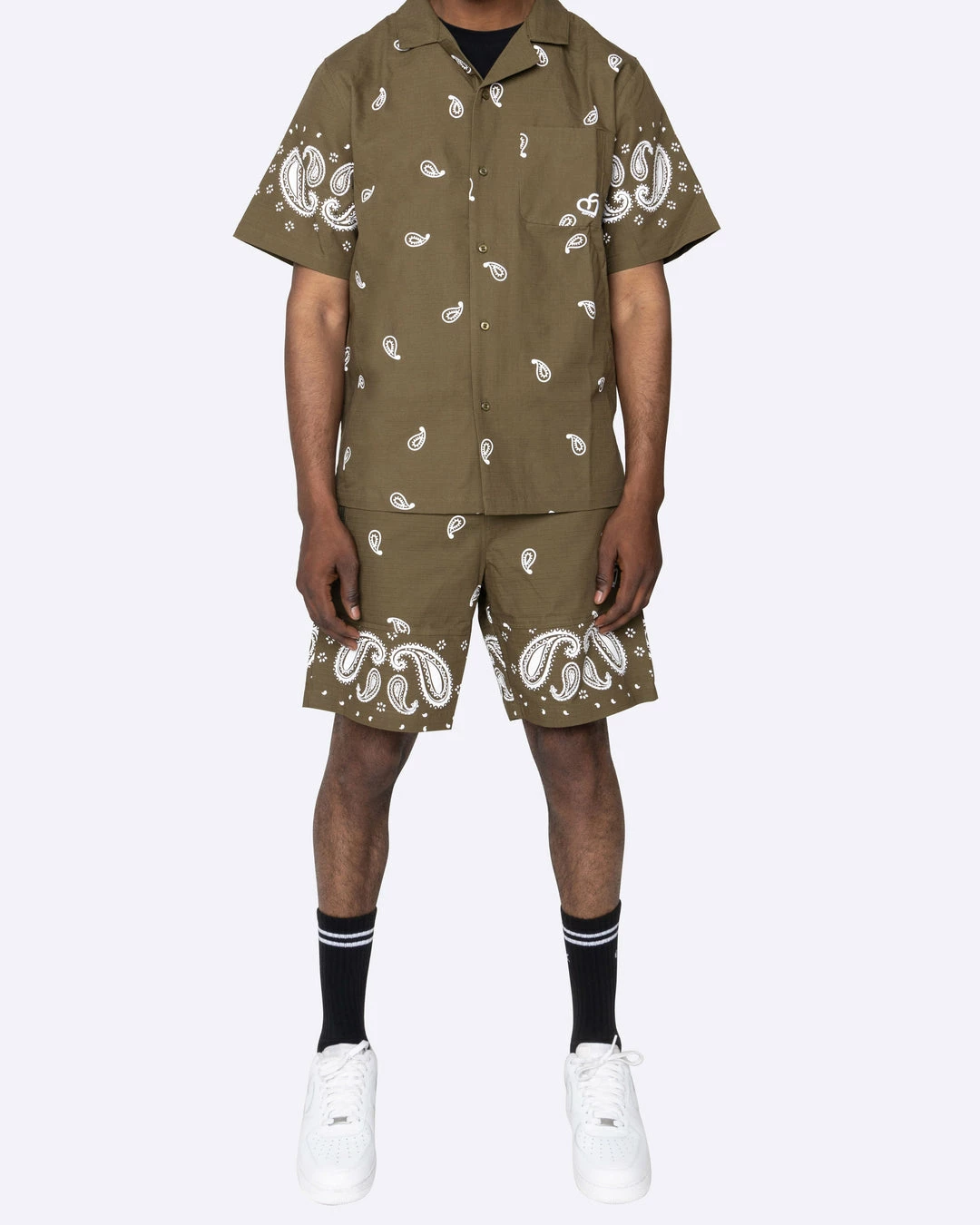 EPTM. EPTM X PASCAL VINTAGE PAISLEY SHIRT-OLIVE 2 EPTM. EPTM X PASCAL VINTAGE PAISLEY SHIRT-OLIVE