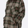 EPTM. EPTM SLIT FLANNEL SHIRT-PLAID GREEN