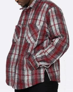 EPTM. EPTM SLIT FLANNEL SHIRT- DEC. RED