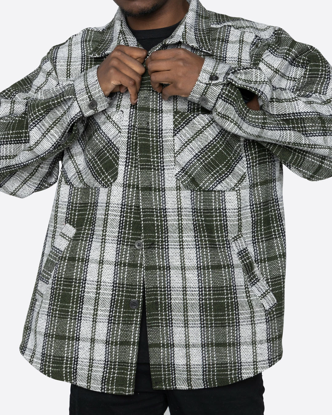 EPTM. EPTM SLIT FLANNEL SHIRT-DEC. OLIVE 5 EPTM. EPTM SLIT FLANNEL SHIRT-DEC. OLIVE