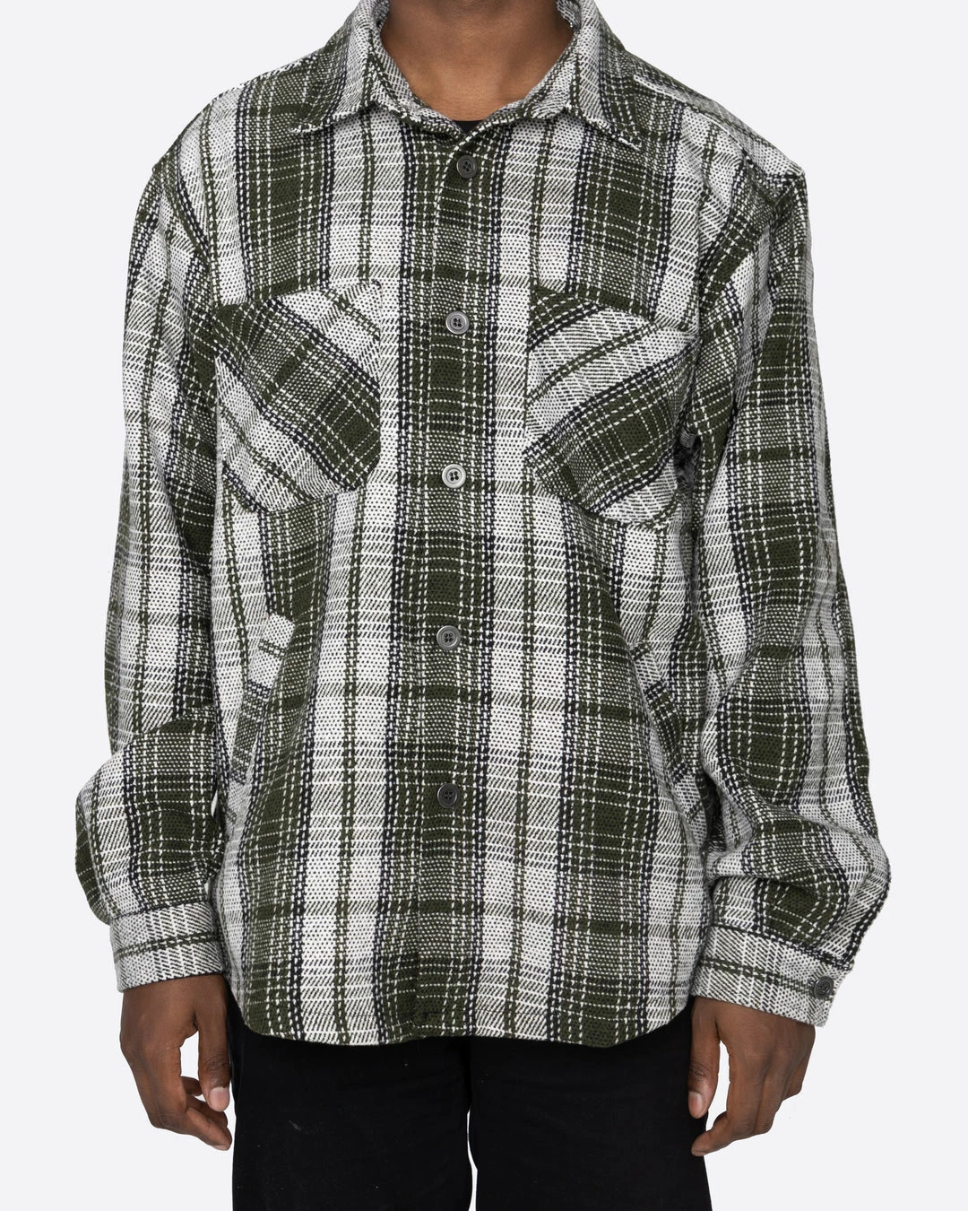 EPTM. EPTM SLIT FLANNEL SHIRT-DEC. OLIVE 3 EPTM. EPTM SLIT FLANNEL SHIRT-DEC. OLIVE