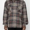 EPTM. SHIRTS EPTM SLIT FLANNEL SHIRT-PLAID GREY