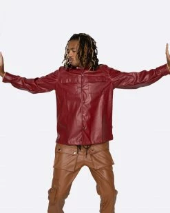 EPTM. SHIRTS EPTM GOPACHI CARGO SHIRT-BURGUNDY