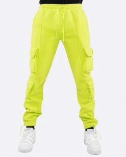 EPTM. EPTM FLEECE CARGO PANTS-NEON GREEN