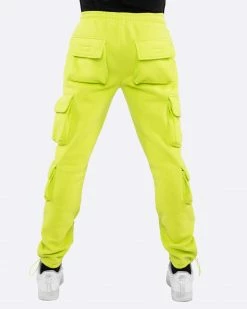 EPTM. EPTM FLEECE CARGO PANTS-NEON GREEN