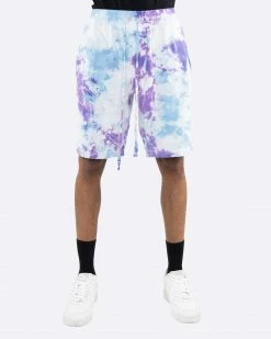 EPTM. EPTM TIE DYE SHORTS-LT.BLUE/PURPLE