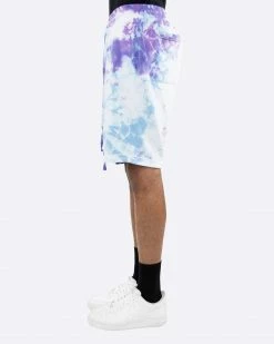 EPTM. EPTM TIE DYE SHORTS-LT.BLUE/PURPLE