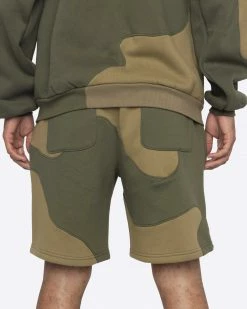 EPTM. EPTM X PASCAL MARBLE SHORTS-OLIVE NEW ARRIVALS