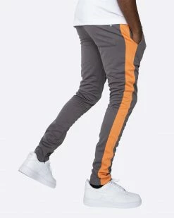 EPTM. EPTM TRACK PANTS-CHARCOAL/R.ORANGE