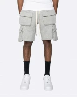 EPTM. EPTM FLEECE CARGO SHORTS-HEATHER GREY