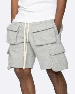 EPTM. EPTM FLEECE CARGO SHORTS-HEATHER GREY