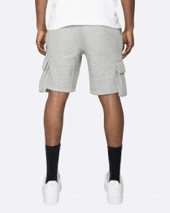 EPTM. EPTM FLEECE CARGO SHORTS-HEATHER GREY