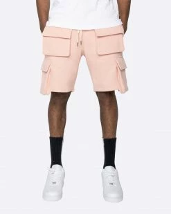 EPTM. EPTM FLEECE CARGO SHORTS-DUSTY PINK