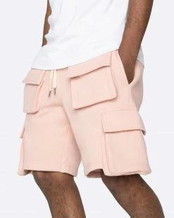 EPTM. EPTM FLEECE CARGO SHORTS-DUSTY PINK