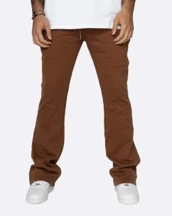 EPTM. EPTM FRENCH TERRY FLARE PANTS-BROWN